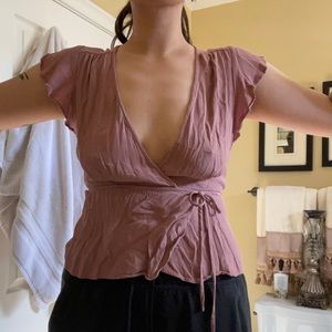 F21 plum wrap top size Large cover up